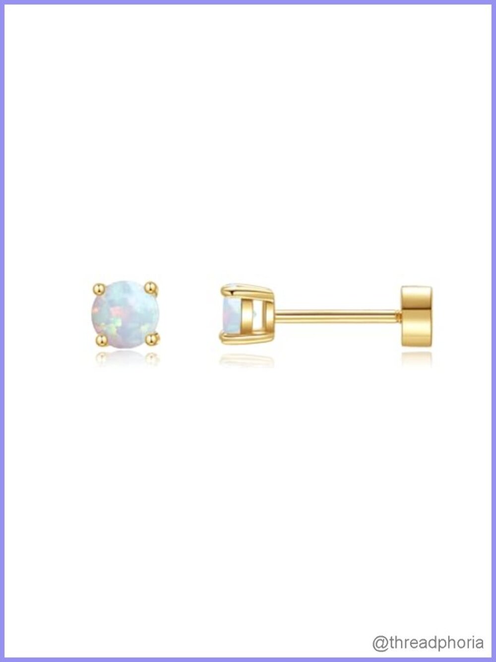 14K Gold Plated Flat Back Stud Earrings Hypoallergenic Cartilage Tragus Helix